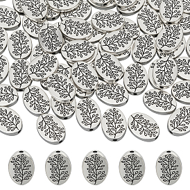 70 бусины из сплава в тибетском стиле, без кадмия и без свинца, овальные с листа