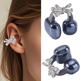 2шт. зажим для бантика из сплава с микропаве и кубическим цирконием, для декоративных аксессуаров для наушников