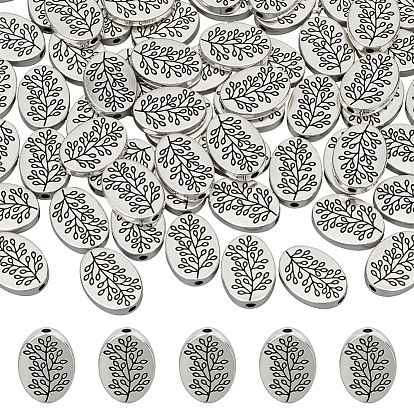 70 бусины из сплава в тибетском стиле, без кадмия и без свинца, овальные с листа