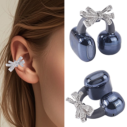 2шт. зажим для бантика из сплава с микропаве и кубическим цирконием, для декоративных аксессуаров для наушников