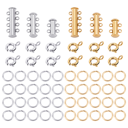 Наборы для самостоятельной сборки защелок-замков, включая 304 открытые соединительные кольца из нержавеющей стали и застежки-слайдеры., 201 пружинные кольца из нержавеющей стали