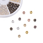 Brass Rhinestone Spacer Beads, Grade AAA, Wavy Edge, Nickel Free, Mixed Metal Color, Rondelle