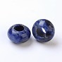 Gemstone European Beads, Sodalite, without Core, Large Hole Beads, Abacus, 12x8mm, Hole: 5mm
