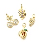 Латунные микро проложить кубического циркония подвески, без кадмия и без свинца, фрукты, с целью перехода в кольце, реальный 18 k позолоченный