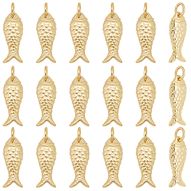 20подвески из латуни с гальваническим покрытием, долговечный, без кадмия и без свинца, с прыжковых колец, рыбы прелести
