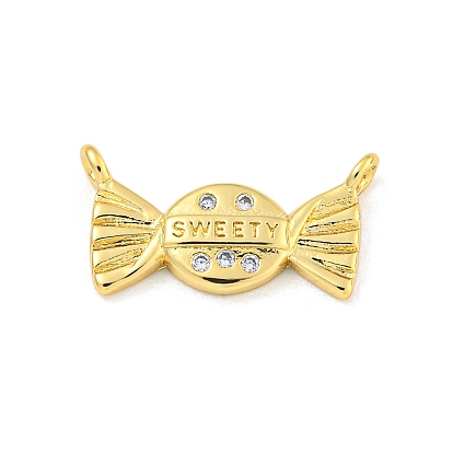 Placage de crémaillère en laiton micro pavé pendentifs en zircone cubique claire, plaqué longue durée, sans cadmium et sans plomb, Suger