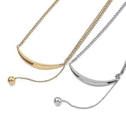 Луна и круг 304 ожерелья с подвесками из нержавеющей стали, Lariat ожерелья