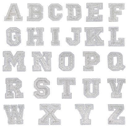 26 шт. блестящая пудра с буквами A~Z и пайетками, пришитые к ткани, шитье ремесленных украшений