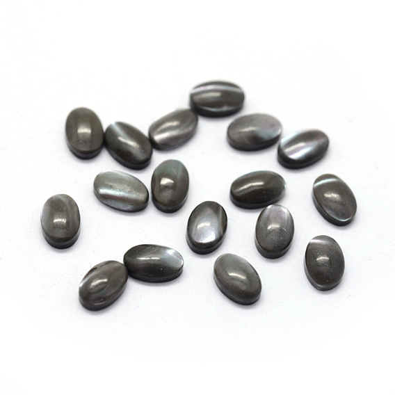 Cabochons coquille, ovale, teint