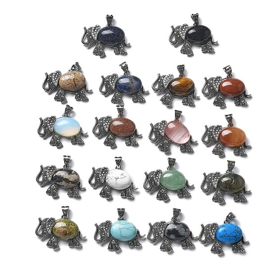 Gemstone подвеска, с латунной фурнитурой , без свинца и без кадмия, слон