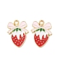 Подвески из эмали и сплава, клубника прелести, красные