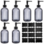 6Pcs Glass Press Pump Bottles, with Pump, 2 Sheets PVC Chalkboard Labels Blank Stickers