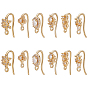 14Pcs 7 Styles Brass Micro Pave Clear Cubic Zirconia Earring Hooks
