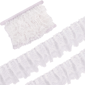 10м двухслойная полиэстеровая кружевная лента с цветочным узором, для аксессуаров для одежды, украшение подарка