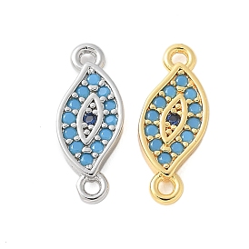 Шармы-соединители из латуни с микропаве из кубического циркония, без кадмия, без никеля и без свинца, злые глаза