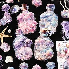 15 pegatinas autoadhesivas de pvc, para regalos decorativos de fiesta, medusas y conchas