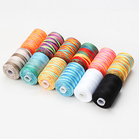 Rainbow color small roll multicolored thread hand sewing thread 402 sewing thread set household sewing machine thread colorful polyester thread