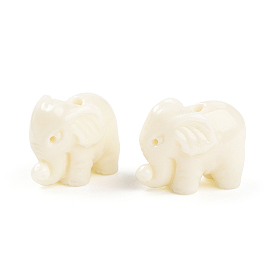 Окрашенные слон синтетический коралловые бусы, 10x15x9.5 мм, отверстие : 2 мм