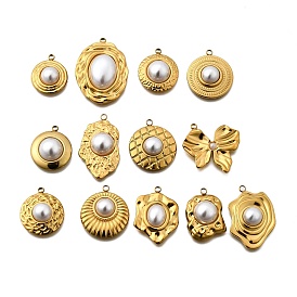 Подвески из пластикового жемчуга, с 304 нержавеющей стали