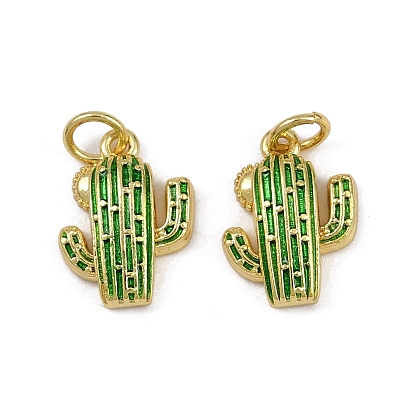 Латунь эмаль прелести, кактус очарование, с целью перехода в кольце, долговечный, без кадмия и без свинца, стойки покрытие, реальный 18 k позолоченный