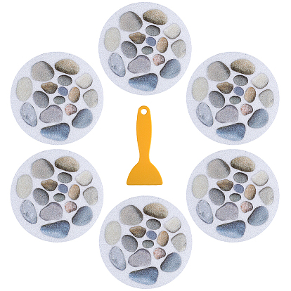 8шт. противоскользящие наклейки для ванны из ПЭВА с скребком, плоско-круглые