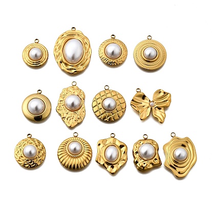 Подвески из пластикового жемчуга, с 304 нержавеющей стали