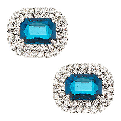 Украшения для обуви из сплава со стразами, прямоугольные восьмиугольные пряжки для обуви