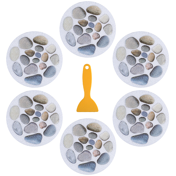 8шт. противоскользящие наклейки для ванны из ПЭВА с скребком, плоско-круглые