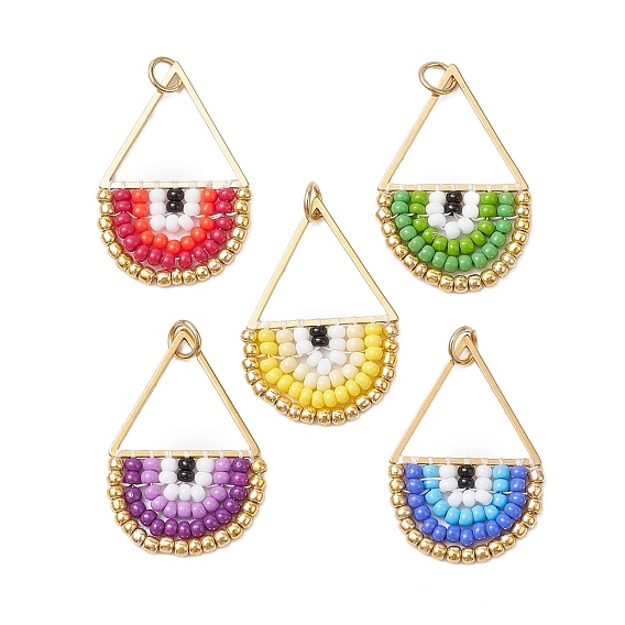 304 подвески из нержавеющей стали, со стеклянными бисеринами, с целью перехода в кольце, очарование слезы