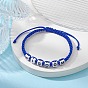 Word Wisdom Acrylic Braided Bead Bracelets, Polyester Adjustable Bracelet