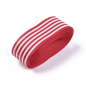 Ruban gros-grain de coton imprimé à rayures, pour les accessoires de bricolage bowknot