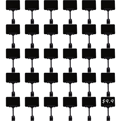 Прямоугольные пластиковые держатели для полок, держатели для магазинов с зажимами для вешалок, для отображения ценников и чеков в супермаркете