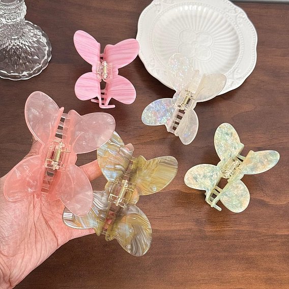 Заколки для волос из ацетата целлюлозы и железных когтей, аксессуары для волос для женщин и девочек, бантом