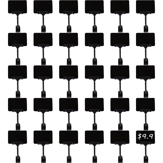 Прямоугольные пластиковые держатели для полок, держатели для магазинов с зажимами для вешалок, для отображения ценников и чеков в супермаркете