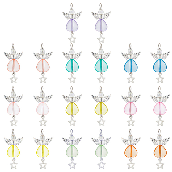 3 устанавливает угол с акриловыми подвесками в форме звезды, с обнаружением сплава тибетского стиля