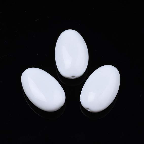 Opaque Acrylic Beads, Oval