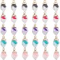 Globleland Resin Pendants, Imitation Quartz, with Top Light Gold Plated Iron Loops, Nuggets