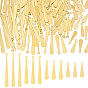 120Pcs 4 Styles Brass Pendants, Teardrop