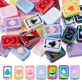 35 шт. 7 цвета УФ-покрытие радужные переливающиеся акриловые эмалевые бусины, покер