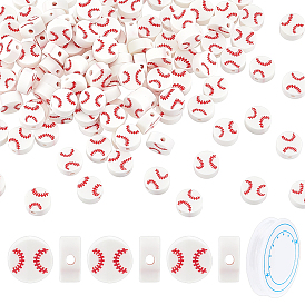 Наборы для самостоятельного изготовления ювелирных изделий, включают в себя бейсбольные бусины из полимерной глины, прозрачная эластичная кристаллическая нить