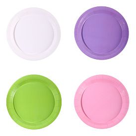 Paper Dishes, Disposable Plates, Party Supplies, Flat Round