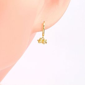 Cute Dinosaur Earrings with Gemstones in 925 Sterling Silver
