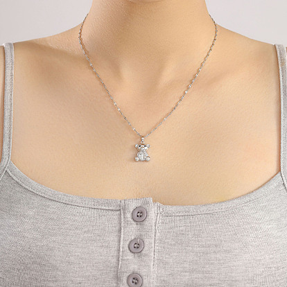 Элегантные латунные подвески-медведи из прозрачного кубического циркония для идеального подарка