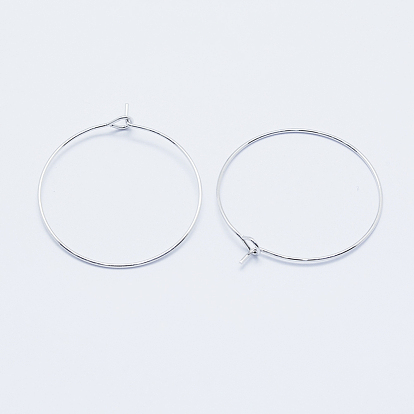 Long-Lasting Plated Brass Hoop Earrings Findings, Nickel Free, Ring