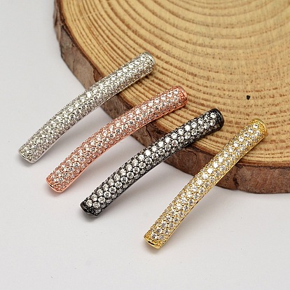 Полые трубки из латуни микро проложить Aaa Цирконом шарики, без кадмия, без никеля и без свинца, 36.5x4.5 мм, отверстие : 2 мм