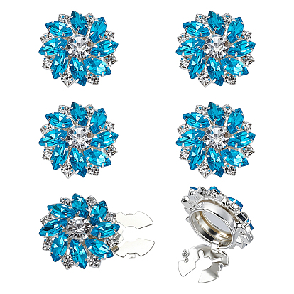 6шт. кнопки из сплава, со стеклом, цветок