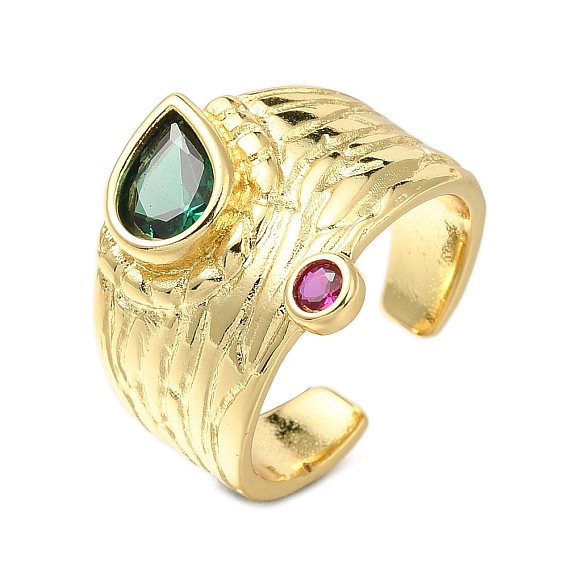 Кольца-манжеты из латуни с микропаве из кубического циркония и стекла для женщин, без кадмия и без свинца, долговечный