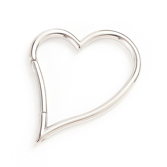 304 Stainless Steel Spring Gate Rings, Heart