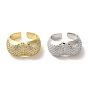 Brass Micro Pave Cubic Zirconia Open Cuff Rings for Women