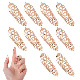 10шт. полые железные накладки на ногти для пальцев, накладной гвоздь, конус